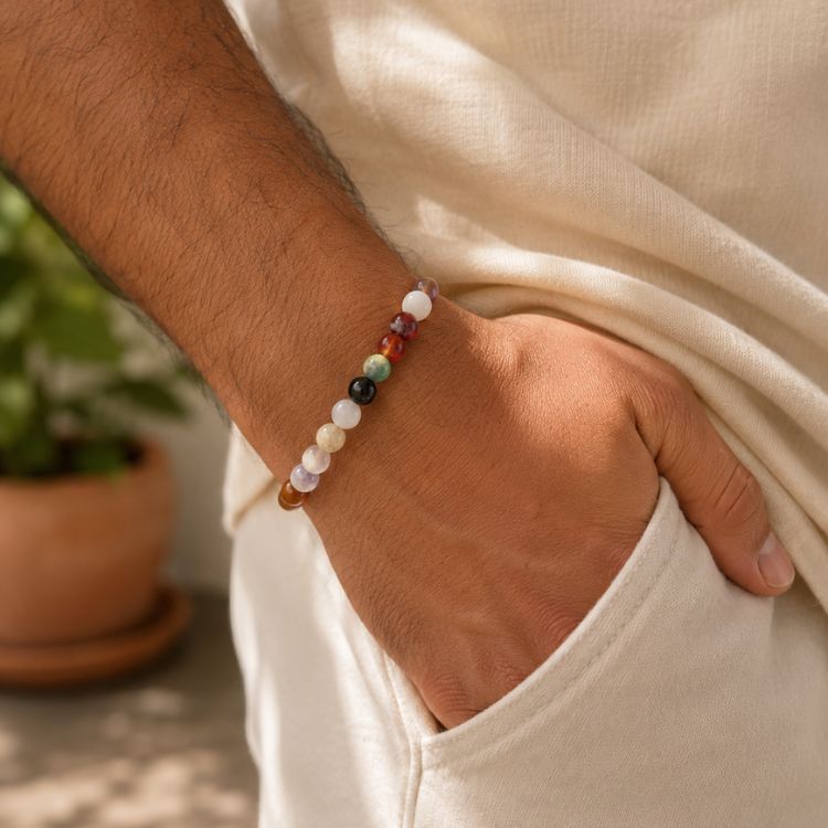 Colorful Agate Roundstone Bracelet