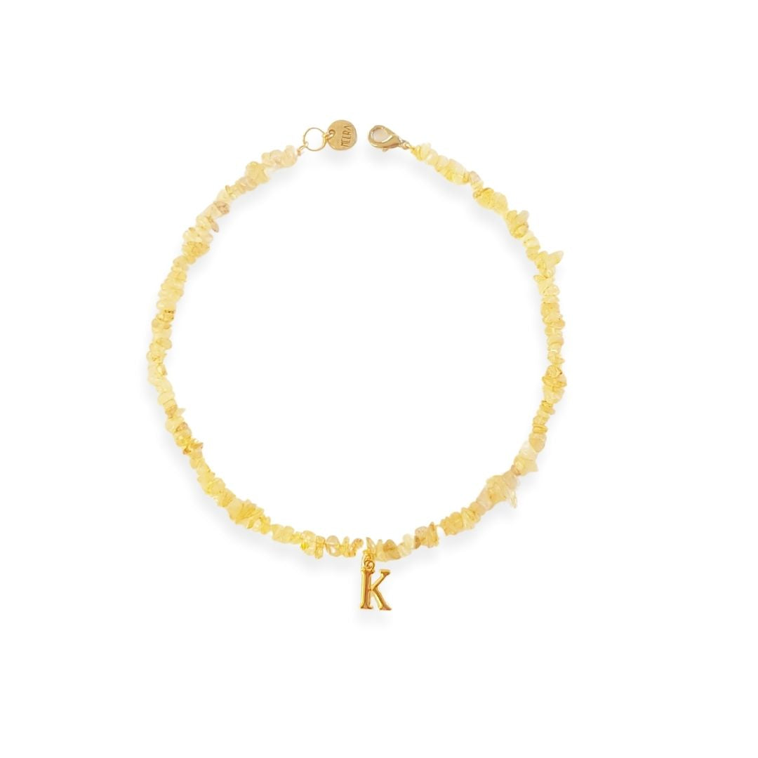 Classic Citrine Alphabet Necklace