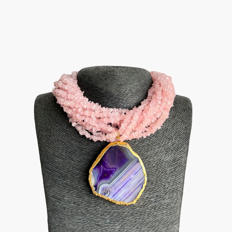 Contemporary Rose Quartz Necklace