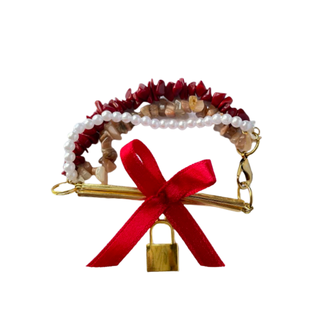 Red Cute Bow-Lock Bracelet