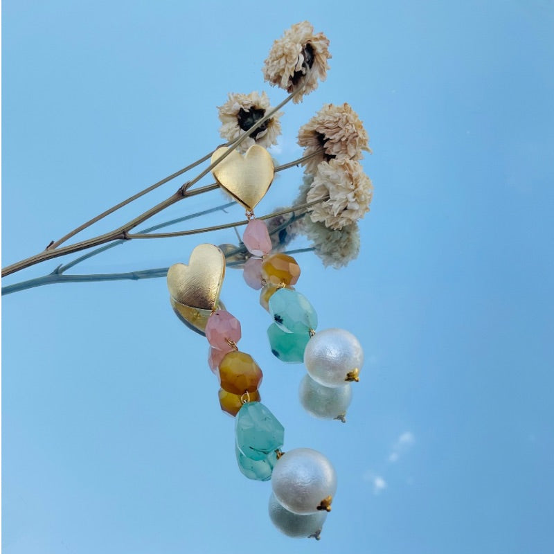 Colorful Candy Heart Long Earrings