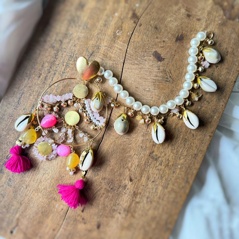 Tishya Heart Hoops Statement-Colorful Earrings