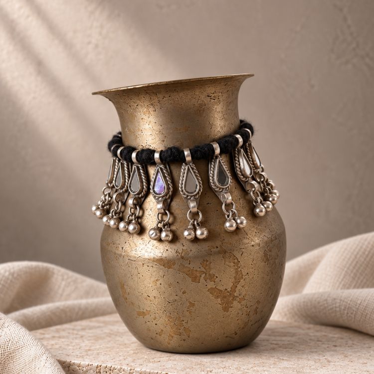 Raas Ratri Black Mirror Necklace