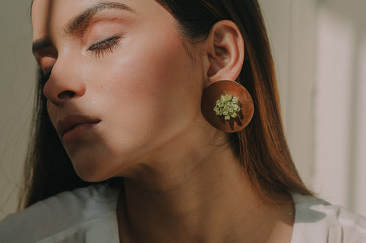Rose Plate In Fresh Green Earrings