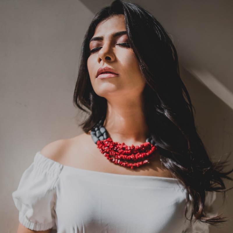 Red Humming Statement Necklace
