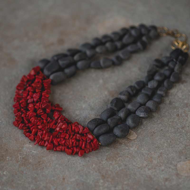 Red Humming Statement Necklace