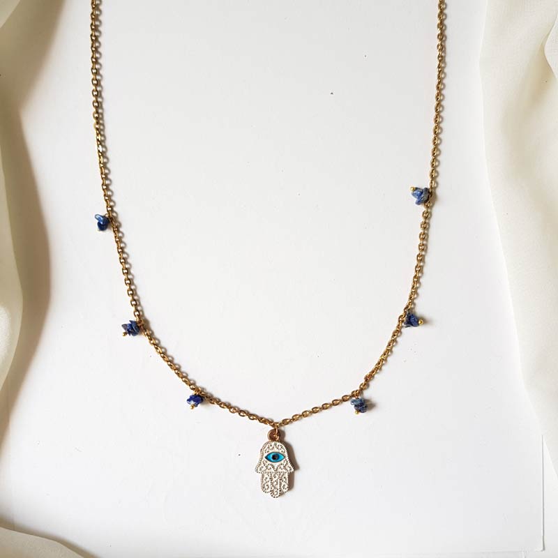 Delicate Blue Evil Eye Minimal Necklace