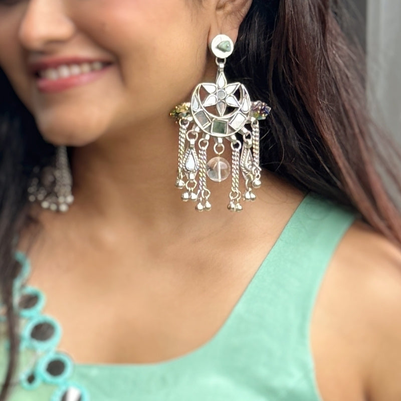 Lajja Long Multicolor Earrings