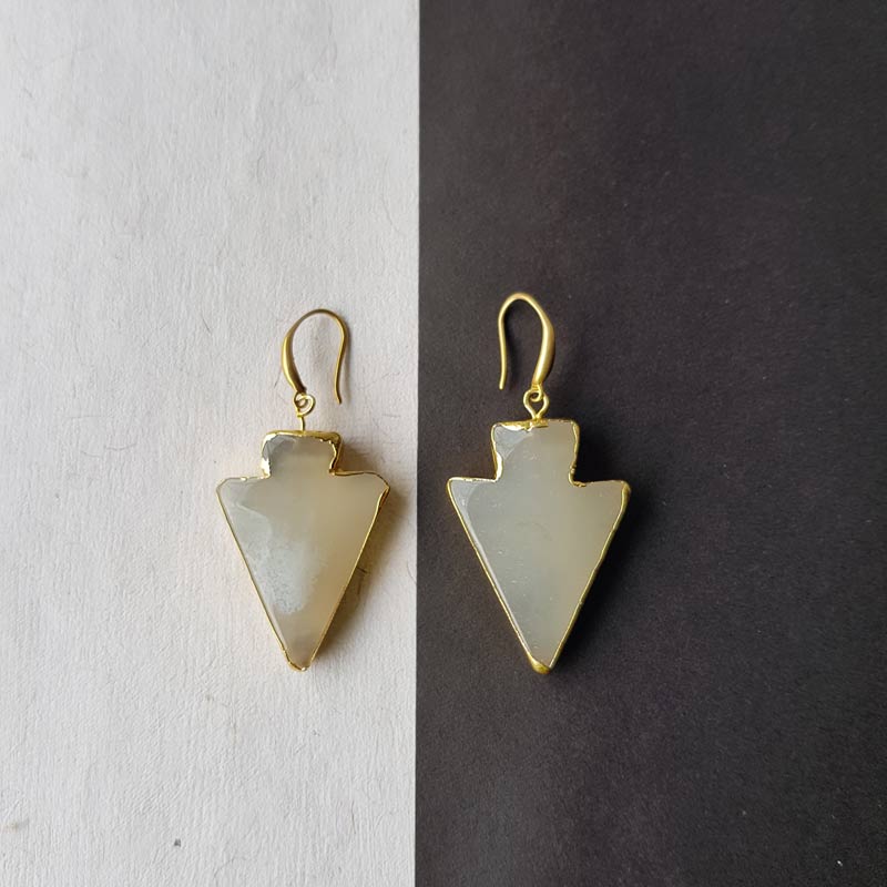 White Arrow Earrings