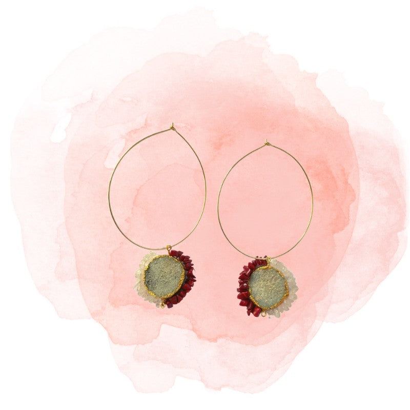 First Kiss Red-Pink Dual Hoops