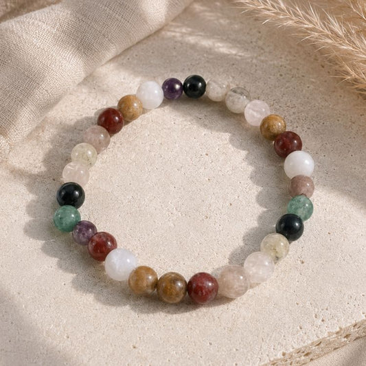 Colorful Agate Roundstone Bracelet