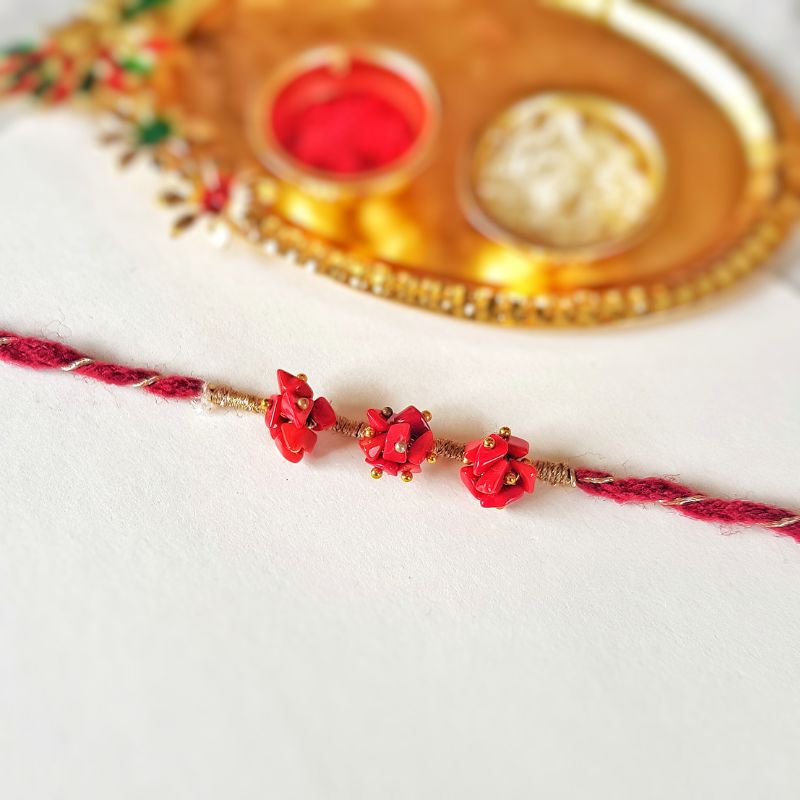 Shubh White Stones Handmade Rakhi