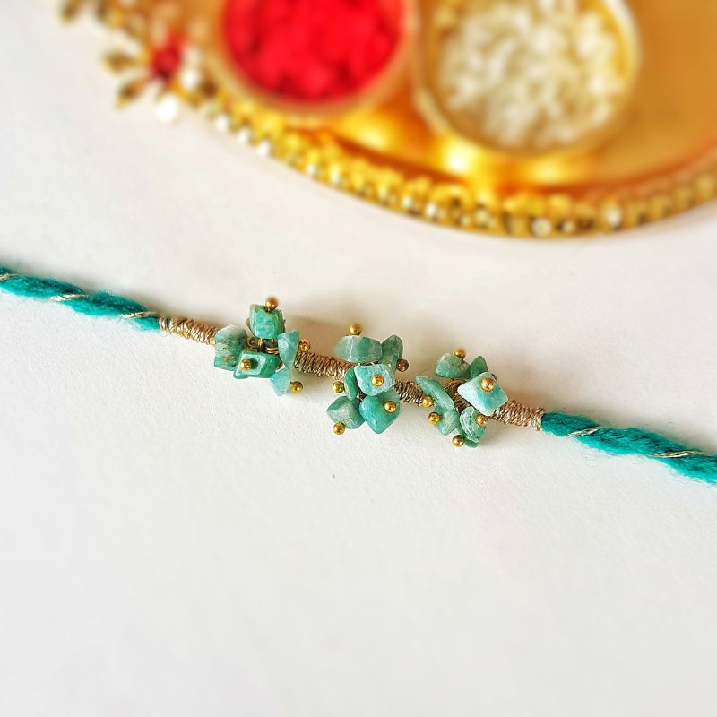 Shubh White Stones Handmade Rakhi