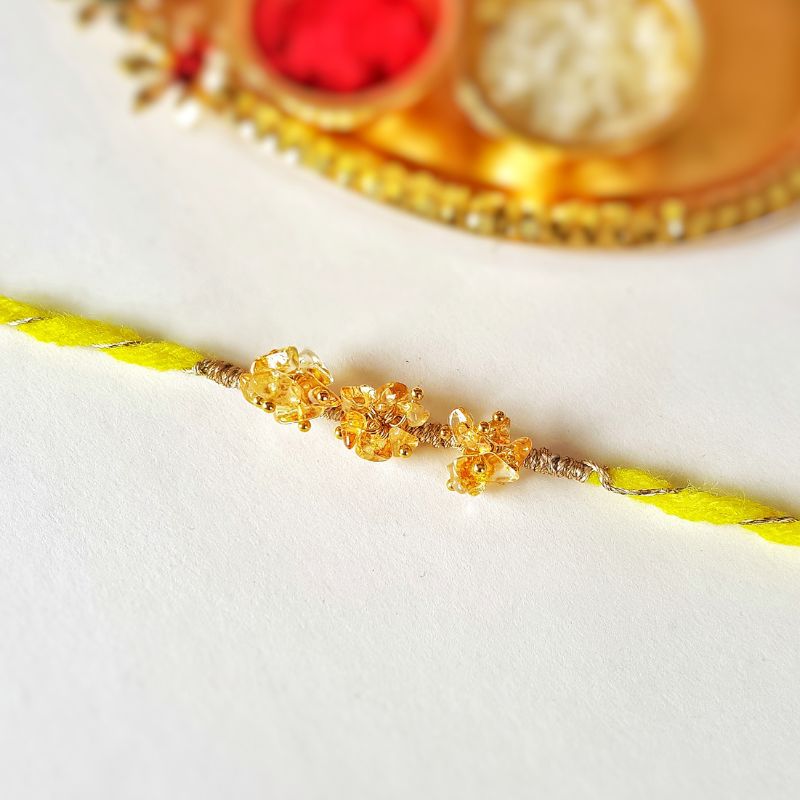 Shubh White Stones Handmade Rakhi