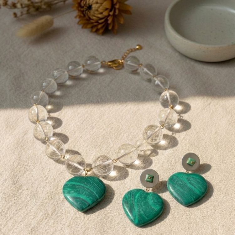 Radiant Malachite Crystal Set