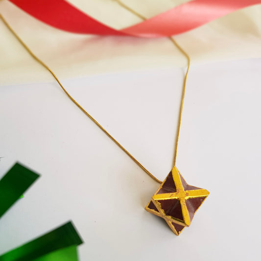 Bright Brown Star Simple Necklace