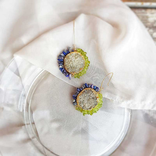 Blue Ombre Stones Dangler Earrings