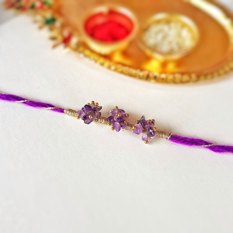 Shubh White Stones Handmade Rakhi