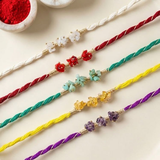Brotherhood Box Stones Handmade Rakhi (Set of 5)