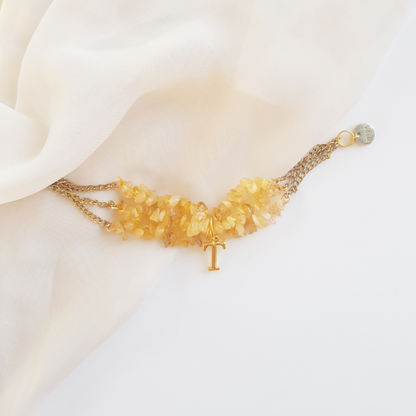 Personalised Yellow Stone Alphabet Bracelet