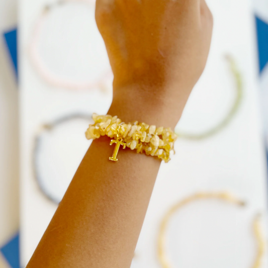 Personalised Yellow Stone Alphabet Bracelet