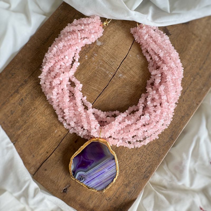 Contemporary Rose Quartz Necklace