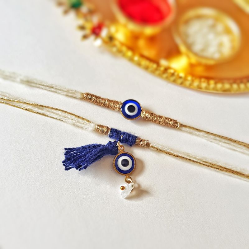 Nazariya Rakhi Duo – Handmade Rakhi Lumba Set