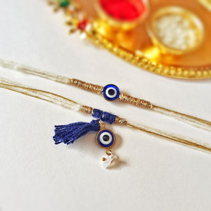 Nazariya Rakhi Duo – Handmade Rakhi Lumba Set