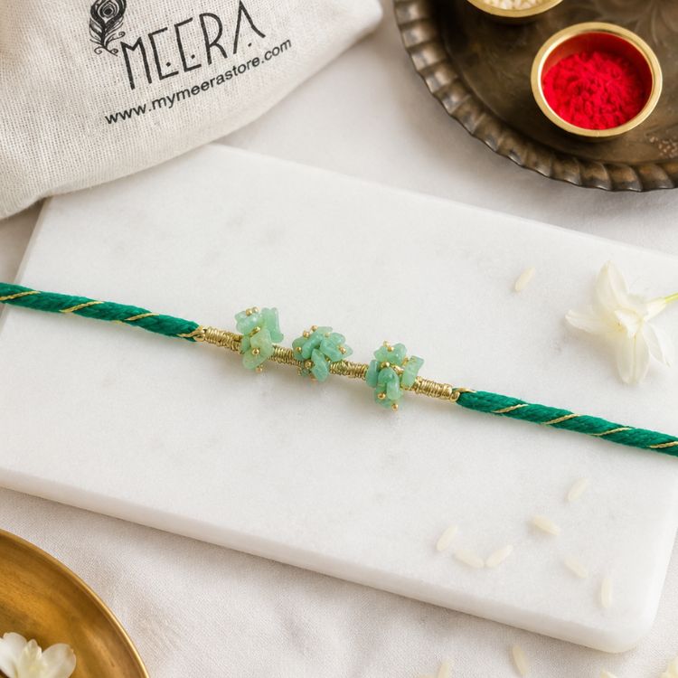 Shubh White Stones Handmade Rakhi