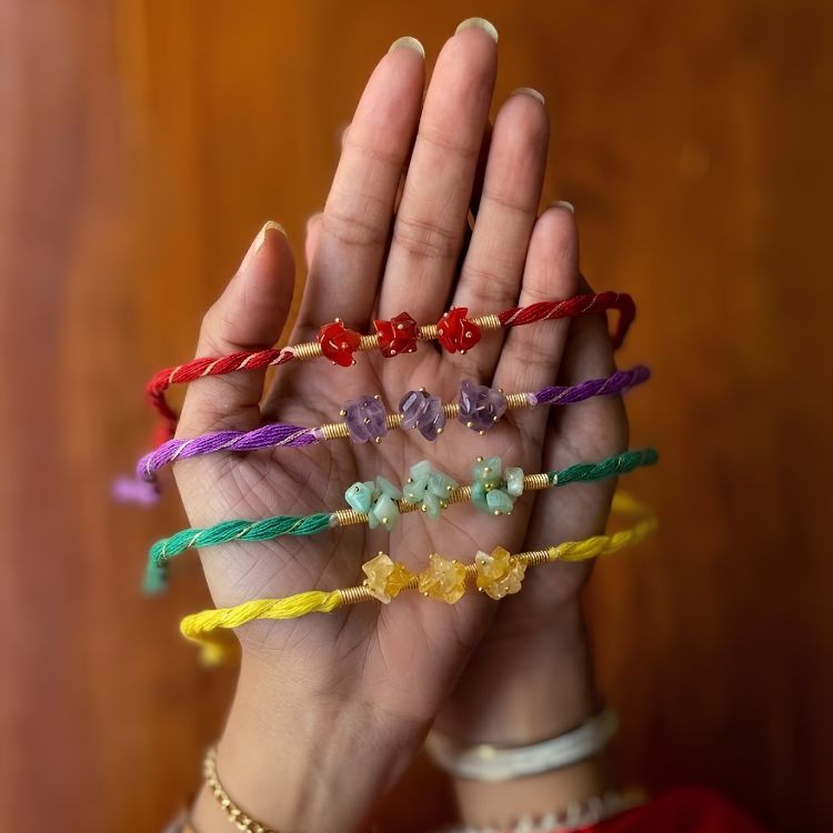 The Fab Four Stones Handmade Rakhi (Set of 4)