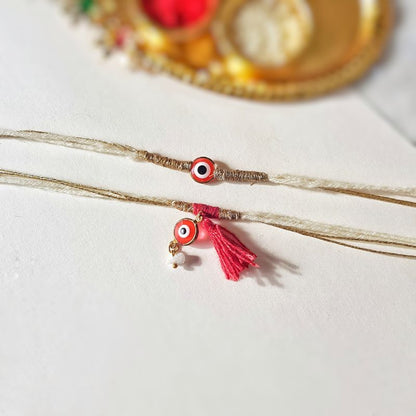 Nazariya Rakhi Duo – Handmade Rakhi Lumba Set
