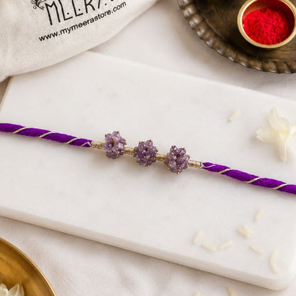 Shubh White Stones Handmade Rakhi