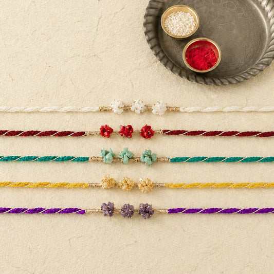 Brotherhood Box Stones Handmade Rakhi (Set of 5)