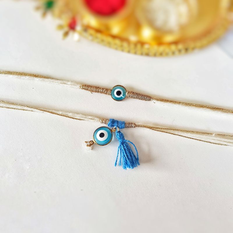 Nazariya Rakhi Duo – Handmade Rakhi Lumba Set