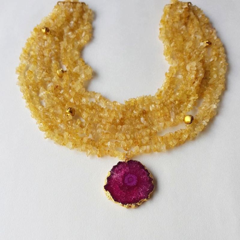 Sunshine Citrine Stones Necklace