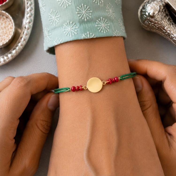 Heritage Red Stones Coin Rakhi