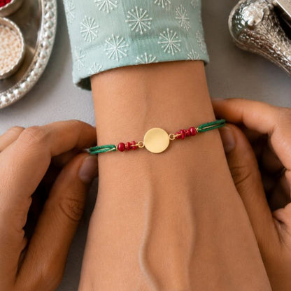 Heritage Red Stones Coin Rakhi