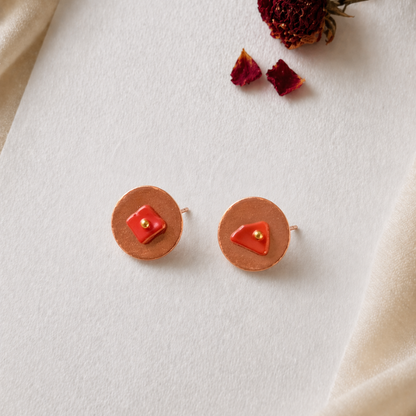 Atelier Red Fire Disc Studs