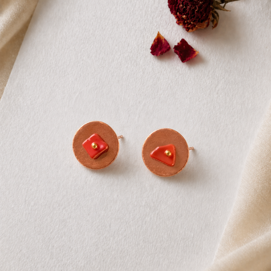 Atelier Red Fire Disc Studs