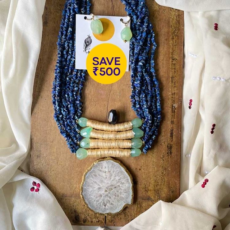 Dreamy Sky Chunky Blue Jewelry Set Bracelet Combo