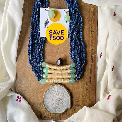 Dreamy Sky Chunky Blue Jewelry Set Bracelet Combo