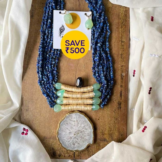 Dreamy Sky Chunky Blue Jewelry Set Bracelet Combo