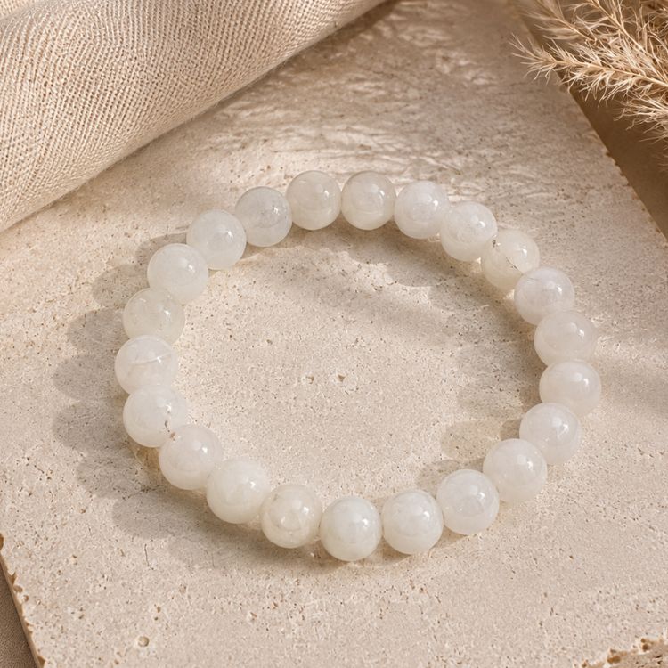 Milky Agate Roundstone Bracelet