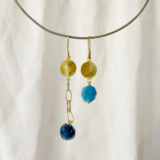 Chiclet Miss Match Dangler Earrings