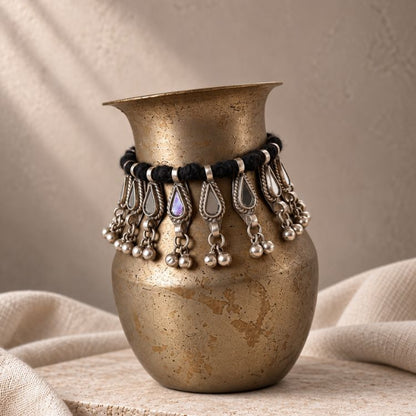 Raas Ratri Black Mirror Necklace