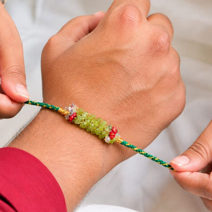 Coral Crest Uncut Stones Rakhi