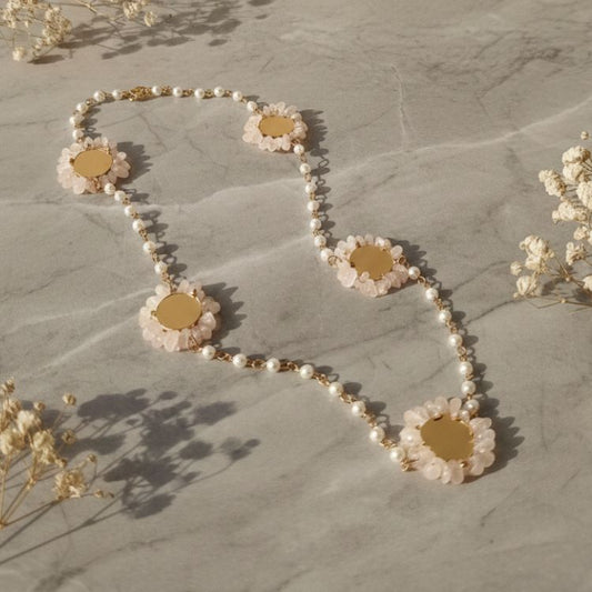 Chic Style Pink Long Necklace