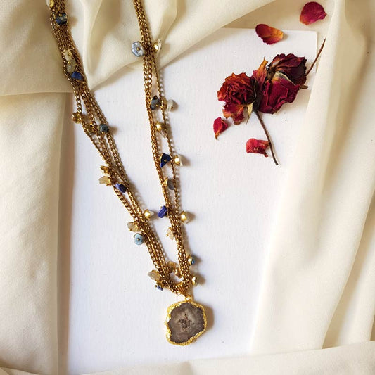 Black Is New Blue Layer Minimal Neckpiece