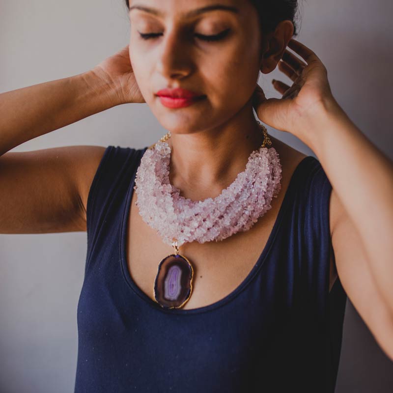 Contemporary Rose Quartz Necklace