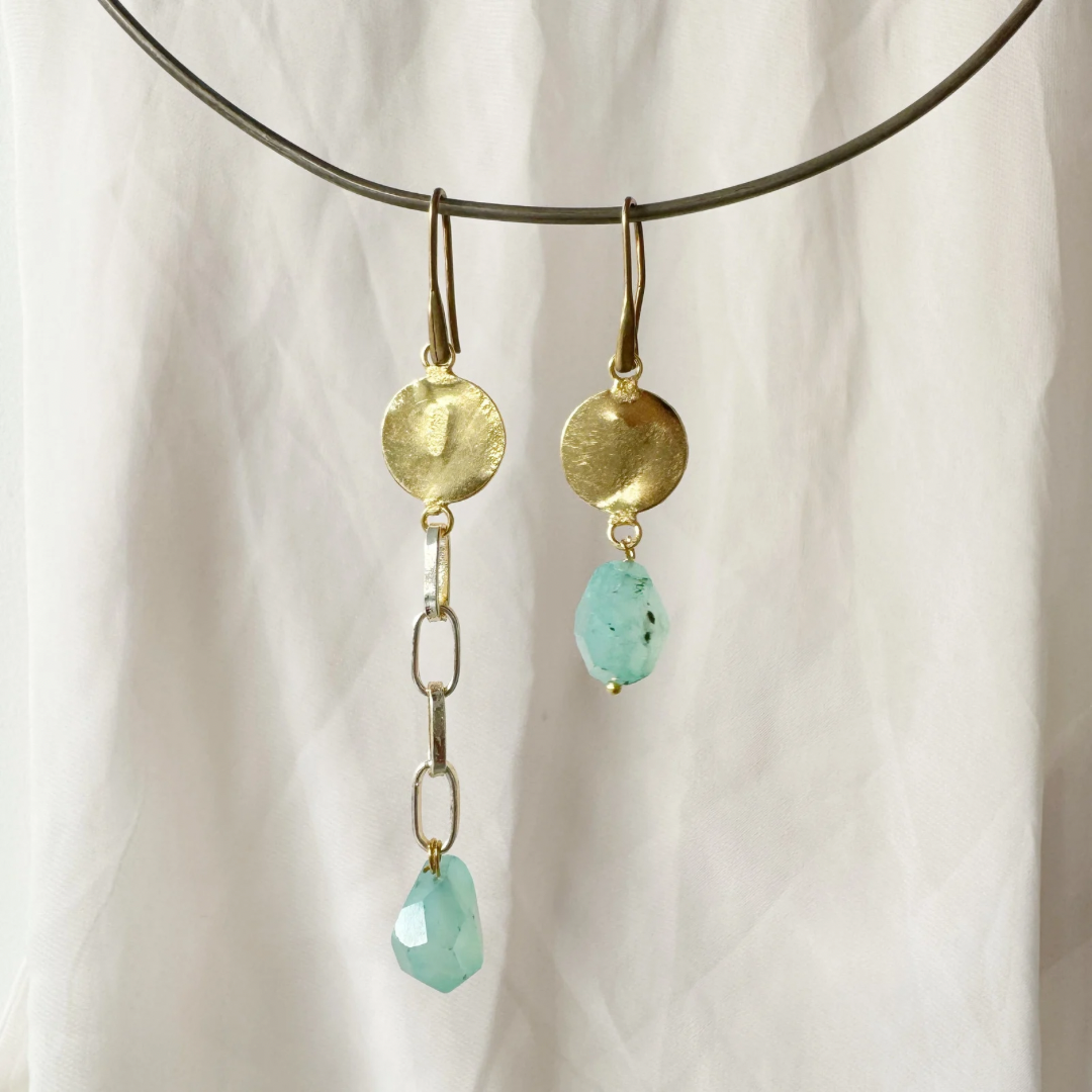 Chiclet Miss Match Dangler Earrings